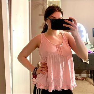 FREE W PURCHASE LaSenza Pink Oversized Tank Ruffle